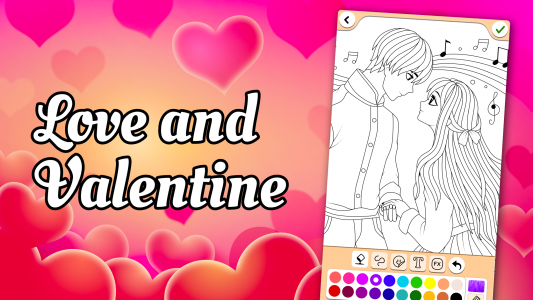 اسکرین شات بازی Valentines love coloring book 5
