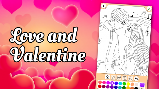 اسکرین شات 1 بازی Valentines love coloring book