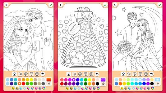 اسکرین شات 7 بازی Valentines love coloring book