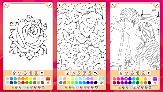 اسکرین شات بازی Valentines love coloring book 8