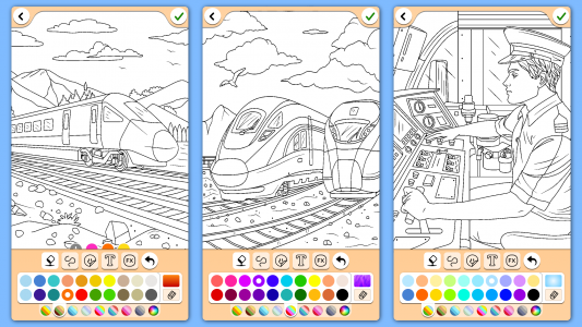 اسکرین شات 6 برنامه Train game: coloring book.