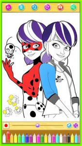 اسکرین شات بازی Coloring lady girls bug and cat noire 6