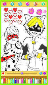 اسکرین شات بازی Coloring lady girls bug and cat noire 1