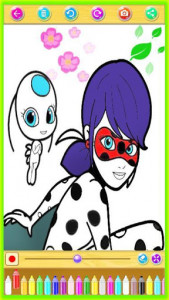 اسکرین شات بازی Coloring lady girls bug and cat noire 4