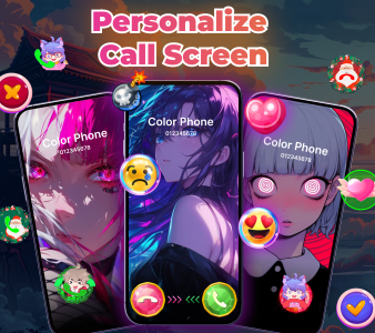 اسکرین شات 3 برنامه Color Phone Call Screen Themes