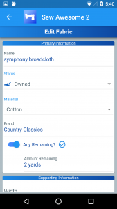 اسکرین شات برنامه Sew Awesome 2 (Sewing Tracker) 3