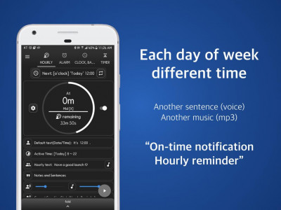 اسکرین شات 1 برنامه Speaking Alarm Clock - Hourly