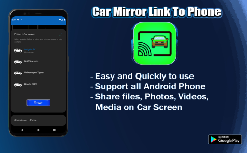 اسکرین شات 2 برنامه Mirror Link Phone to car