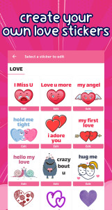 اسکرین شات 2 برنامه Love Stickers - WASticker