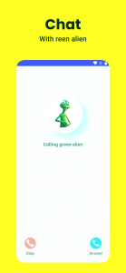 اسکرین شات برنامه call simulator green alien. 1