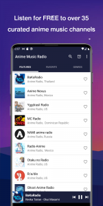 اسکرین شات برنامه Anime Music Radio Stations 1