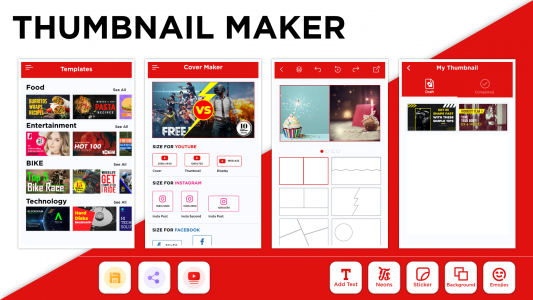 اسکرین شات 1 برنامه Thumbnail Maker - Channel art