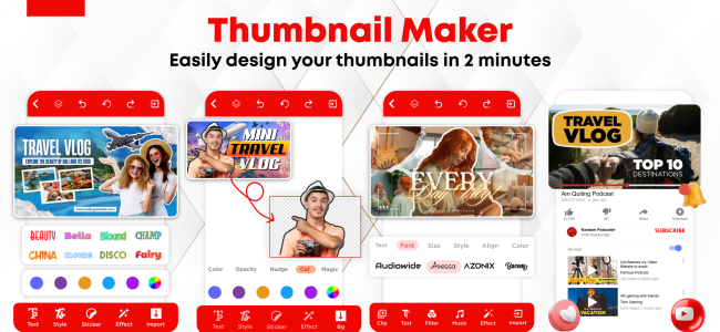 اسکرین شات 2 برنامه Thumbnail Maker - Channel art