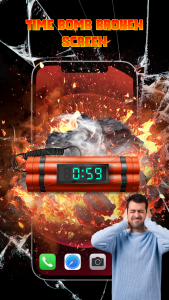 اسکرین شات 2 برنامه Cracked Screen with Time Bomb