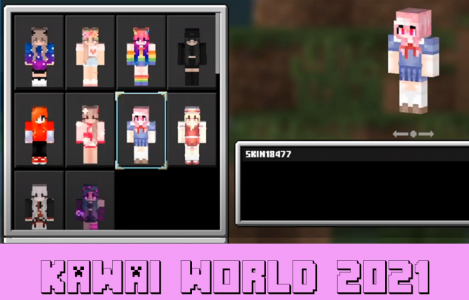 اسکرین شات برنامه kawaii world mcpe - master skin and mod 2021 6