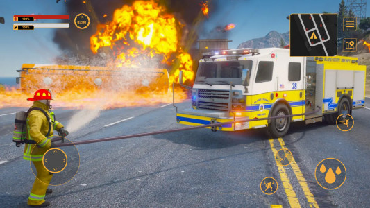 اسکرین شات بازی Fire Truck Driving Games 2022 1