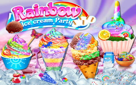اسکرین شات بازی Rainbow Ice Cream Party 1