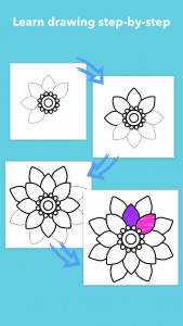 اسکرین شات برنامه How To Draw Flowers 3