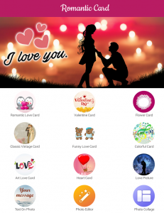 اسکرین شات برنامه Romantic Card: create love e-c 5