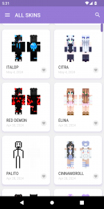 اسکرین شات 1 برنامه Skins for Minecraft 2