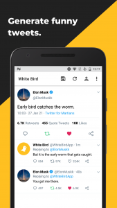 اسکرین شات برنامه White Bird: Fake Tweet Generator 1