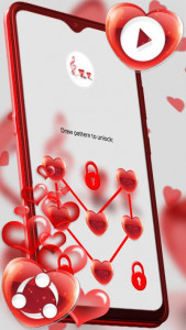 اسکرین شات برنامه Red Glass Heart Launcher Theme 4