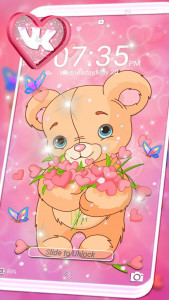 اسکرین شات برنامه Teddy Bear Pink Launcher Theme 3