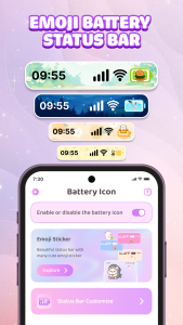 اسکرین شات 1 برنامه Emoji Battery Icon Customize