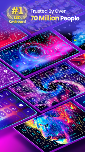 اسکرین شات 1 برنامه Neon LED Keyboard: RGB & Emoji