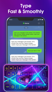 اسکرین شات 6 برنامه Neon LED Keyboard: RGB & Emoji