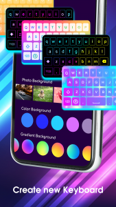 اسکرین شات برنامه Neon LED Keyboard: RGB & Emoji 4