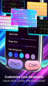 اسکرین شات 3 برنامه Neon LED Keyboard: RGB & Emoji