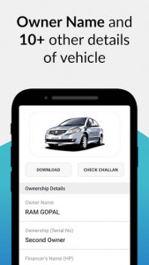 اسکرین شات برنامه Vehicle Owner Details 3