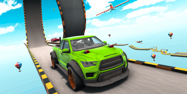 اسکرین شات بازی Superhero Crazy Car Stunt Mega Ramp Car GT Racing 1