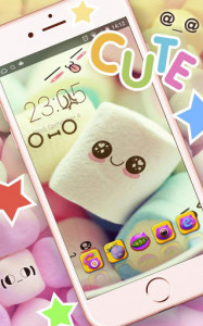 اسکرین شات برنامه Cute Marshmallow cartoon Theme for android free 1