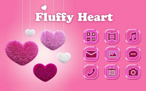 اسکرین شات برنامه Fluffy diamond Hearts Theme: Pink Comics Launcher 4