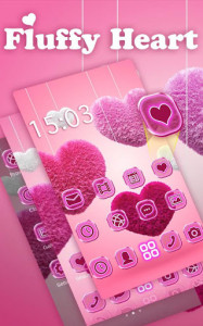 اسکرین شات برنامه Fluffy diamond Hearts Theme: Pink Comics Launcher 3