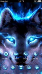 اسکرین شات برنامه Wolf Blue Flames Theme Meizu 4