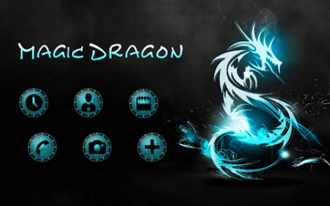 اسکرین شات برنامه Magical theme: Abstract Dragon with Dark Cool Icon 4