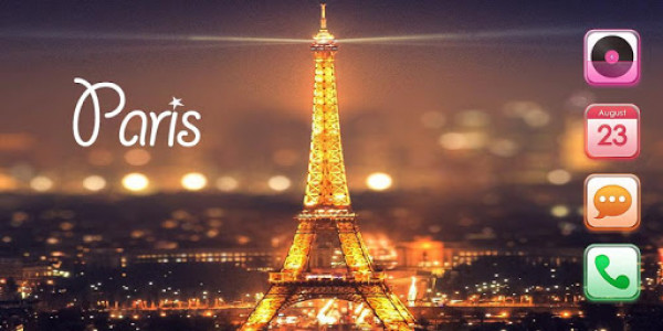 اسکرین شات برنامه Eiffel Tower theme: Love Paris Launcher themas 1