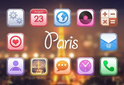اسکرین شات برنامه Eiffel Tower theme: Love Paris Launcher themas 2