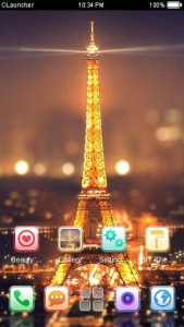 اسکرین شات برنامه Eiffel Tower theme: Love Paris Launcher themas 6