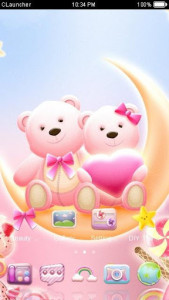 اسکرین شات برنامه Cute Bear love  honey with Pink hearts DIY Theme 4
