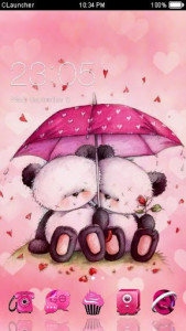 اسکرین شات برنامه Cute Pink Bear Love Theme 1