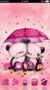 اسکرین شات برنامه Cute Pink Bear Love Theme 4