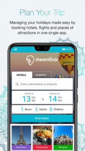 اسکرین شات برنامه Flights, Hotels, Activities Travel Deals - Meembar 1