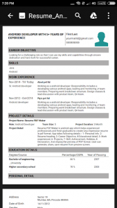 اسکرین شات برنامه Resume PDF Maker / CV Builder 1