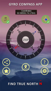 اسکرین شات برنامه Gyro Compass App for Android: True North Finder 2