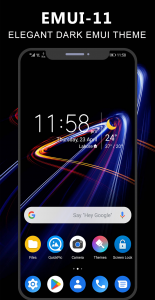 اسکرین شات برنامه Dark Emui-11 Theme for Huawei 1