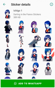 اسکرین شات برنامه Darling in the Franxx Stickers for WhatsApp 6